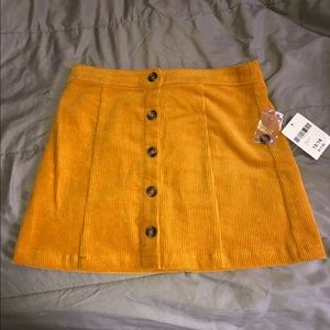 Mustard Button Down Skirt